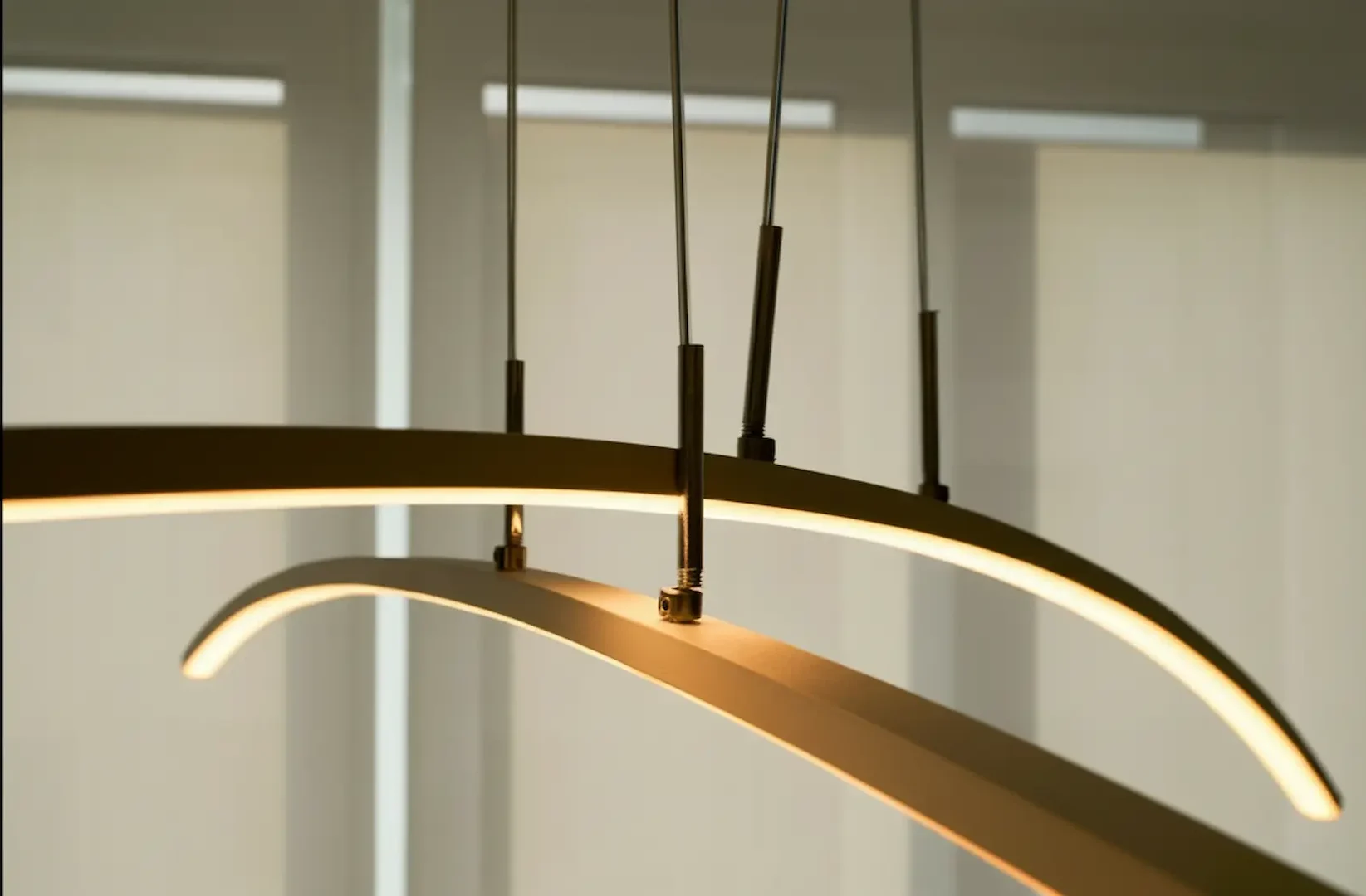 Modern LED pendant fixture used as part of a residential lighting upgrade